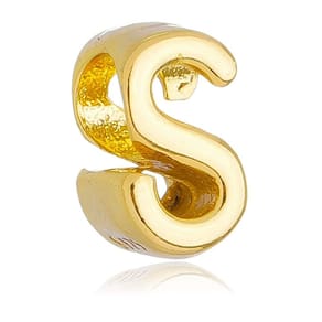 Berloque Letra S Separador Pandora Banhado a Ouro 18k - Premium