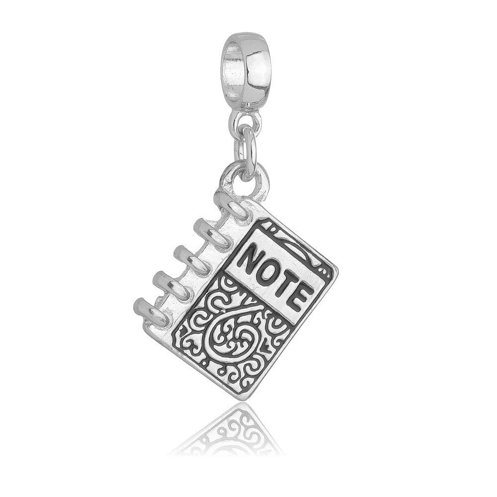 Pingente Berloque Caderno Pandora Banhado a Prata 925 - Premium