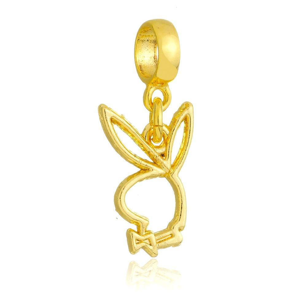 Pingente Berloque Coelho Playboy Pandora Banhado a Ouro 18k - Premium