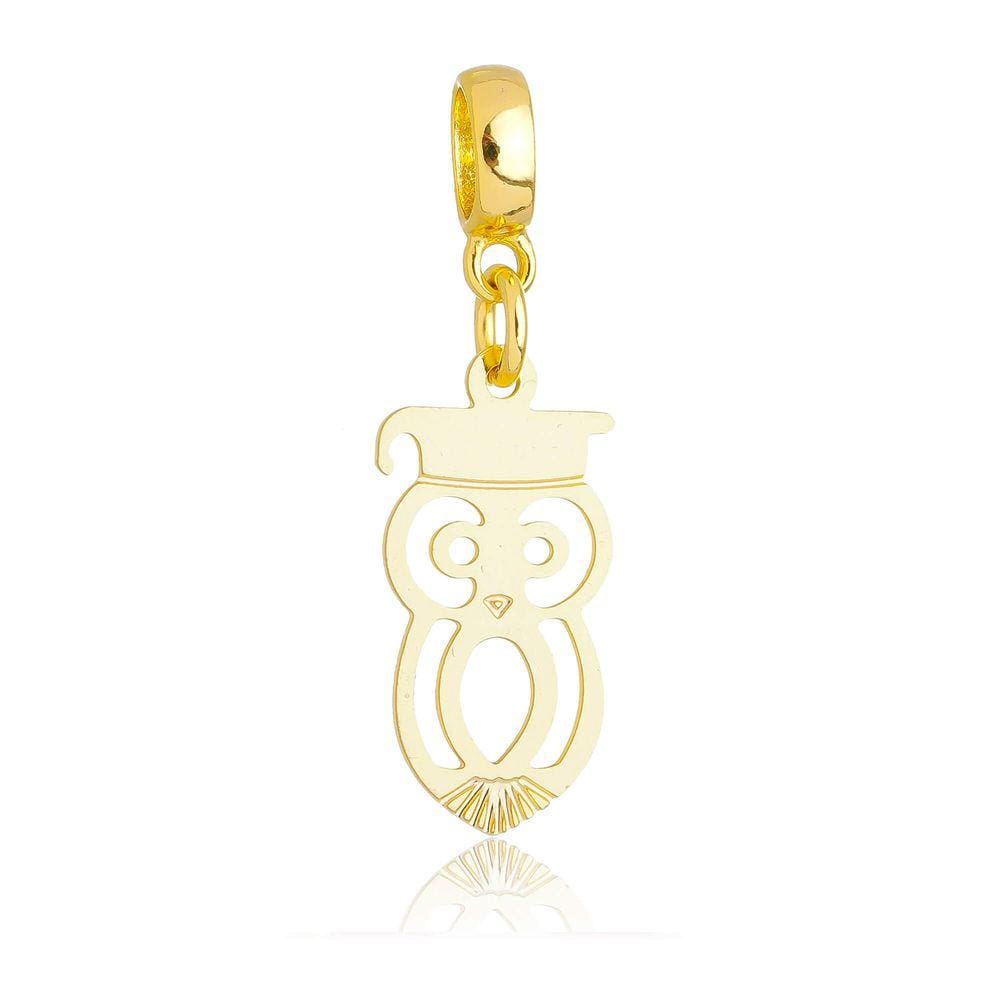 Pingente Berloque Símbolo da Professora Pandora Banhado a Ouro 18k - Premium