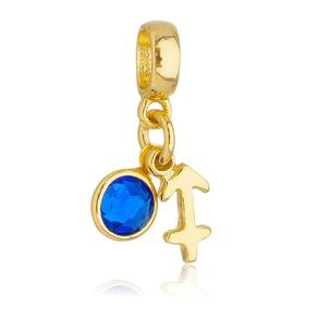 Pingente Berloque Signo Sagitário Pandora Banhado a Ouro 18k - Premium