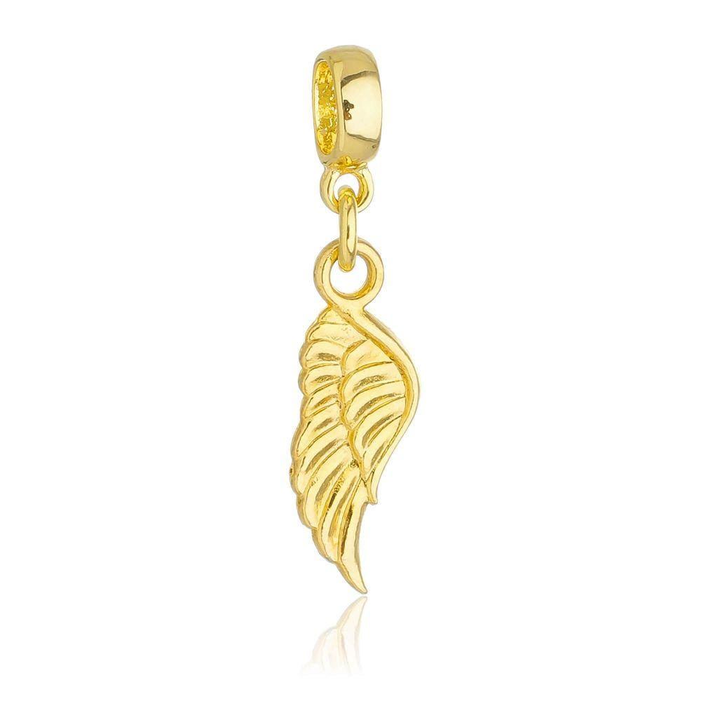 Pingente Berloque Asa de Anjo Pandora Banhado a Ouro 18k - Premium