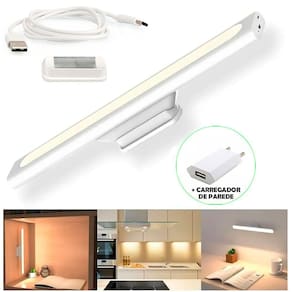 Luminária de led Recarregável Armário Com Imã Branco Frio e Quente + Carregador CBRN18536_VIA