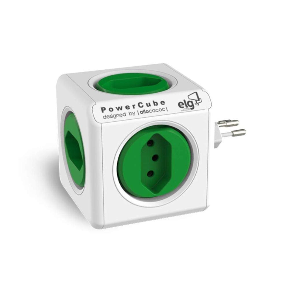 Multiplicador De Tomada Elg - 2P+T - 5 Tomadas - Branco - Pwc-R5
