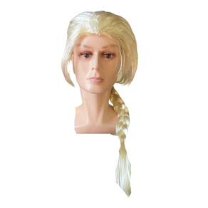 Peruca Princesa do Gelo Branca c/ trança 63cm Infantil