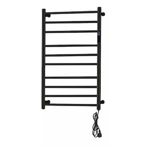 Toalheiro Térmico Grande Redondo Preto Bivolt Timer Fio Lado