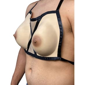 Fantasia Seios Postiços com Lingerie Realista de Látex