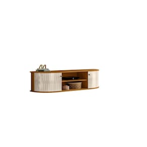 Rack Suspenso Modena 136 cm 2 Portas Cor Naturale Off White - Madetec
