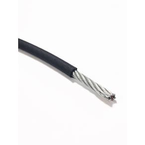 Cabo de Aço para Academia 1/8" 6x19 Revestido em Nylon 6 Preto - 100m