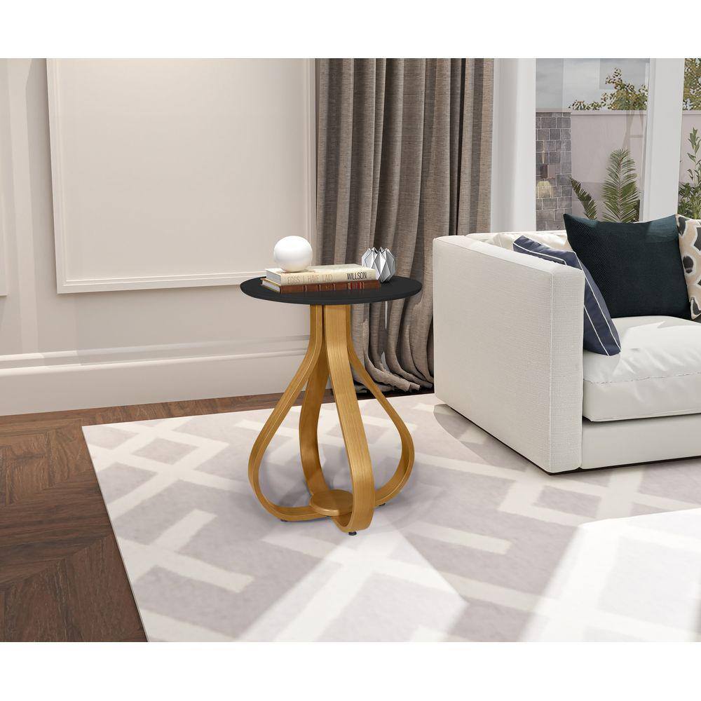 Mesa Lateral Tampo MDF 45x62cm Inovare Nature/Preto - Rede Móveis