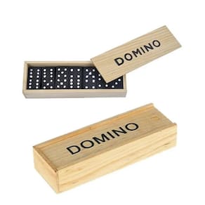 Domino De Madeira 38X20X5Mm No Estojo