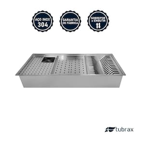 Pia Cuba Cozinha Gourmet com Módulos em Aço Inox 304 Tubrax