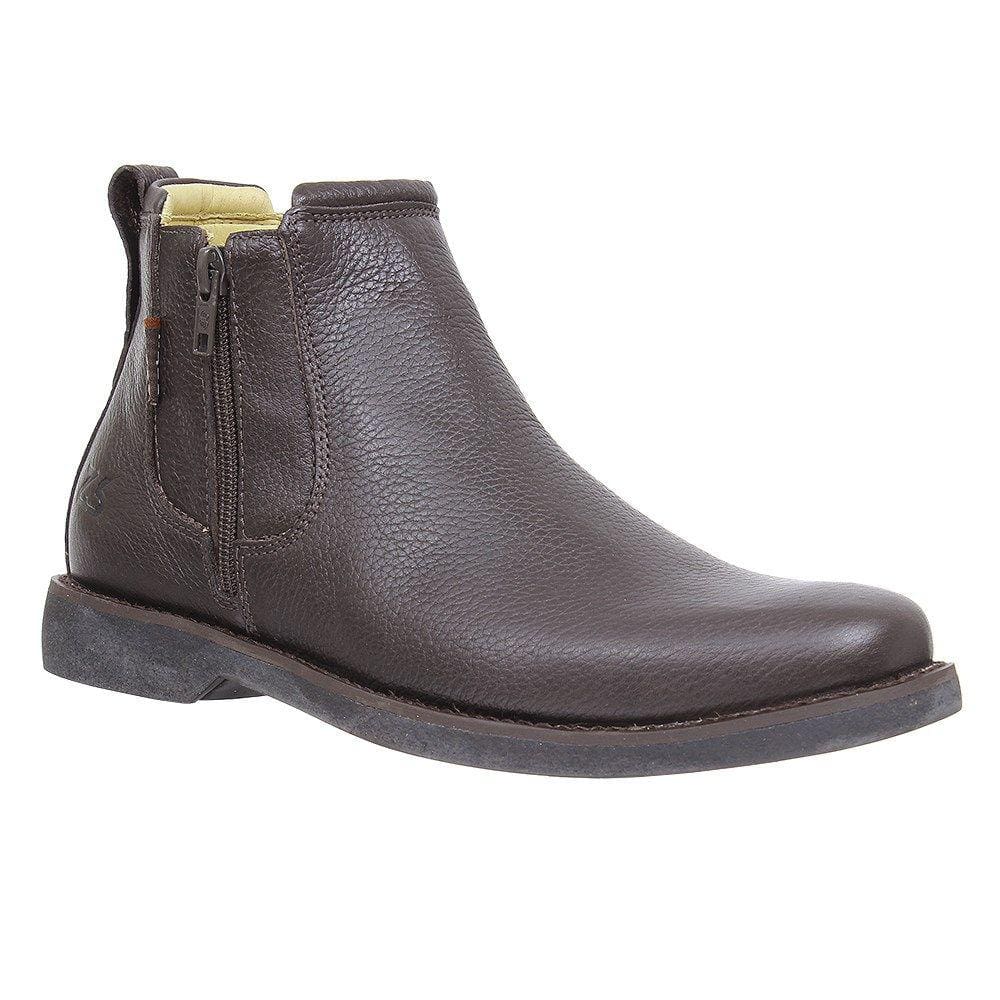 Botina Masculina Couro Café com Zíper Zebu 27774