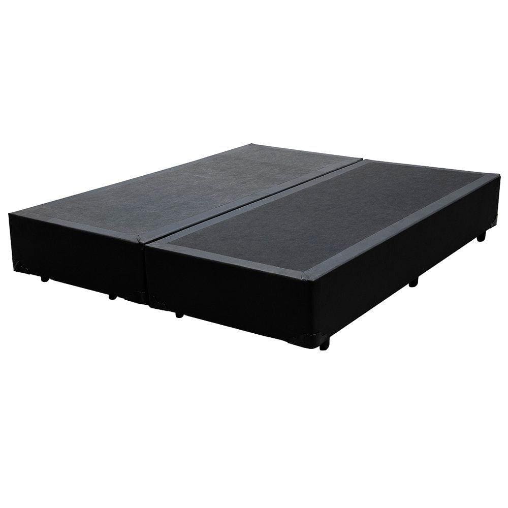 Base Box King Bipartido Sintético Preta - 30x198x203