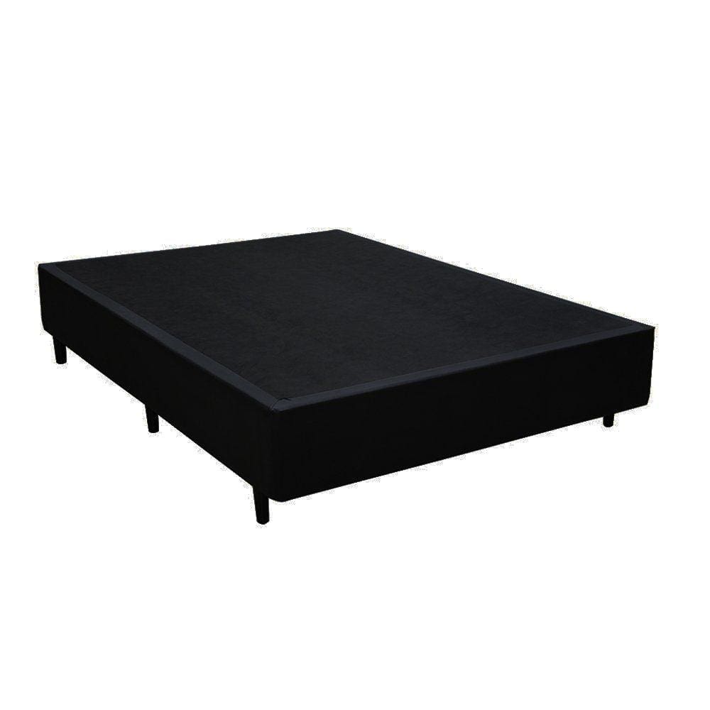 Base Box Casal Sintético Preta - 30x138x188