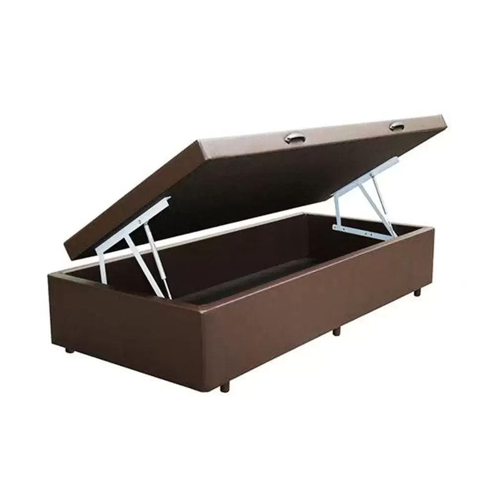 Box Baú Solteiro Sintético Marrom - 39x88x188