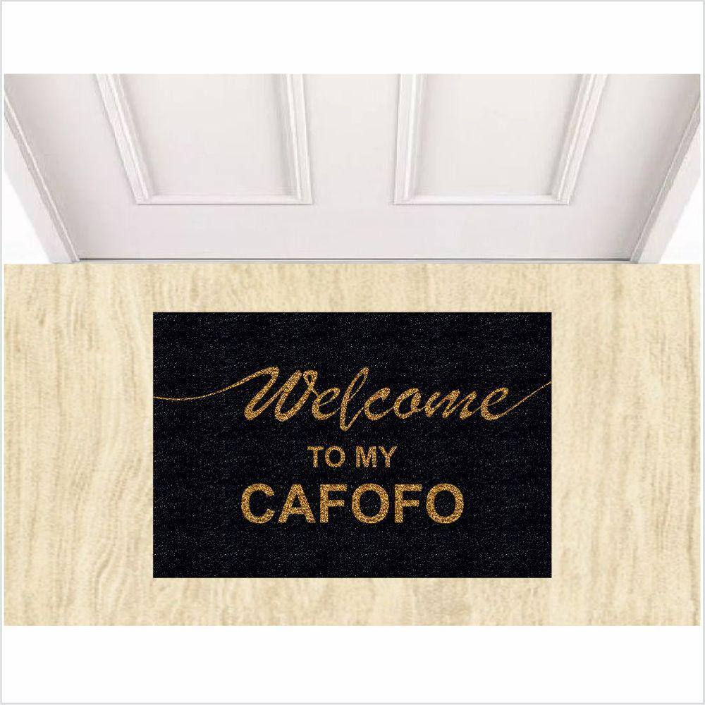 Tapete Capacho Welcome To My Cafofo, Tapete Para Porta De Entrada.