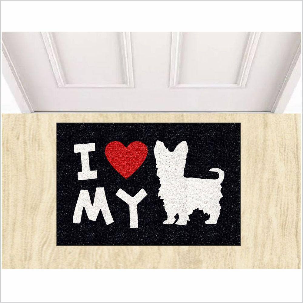 Tapete Capacho I Love Dog - Preto