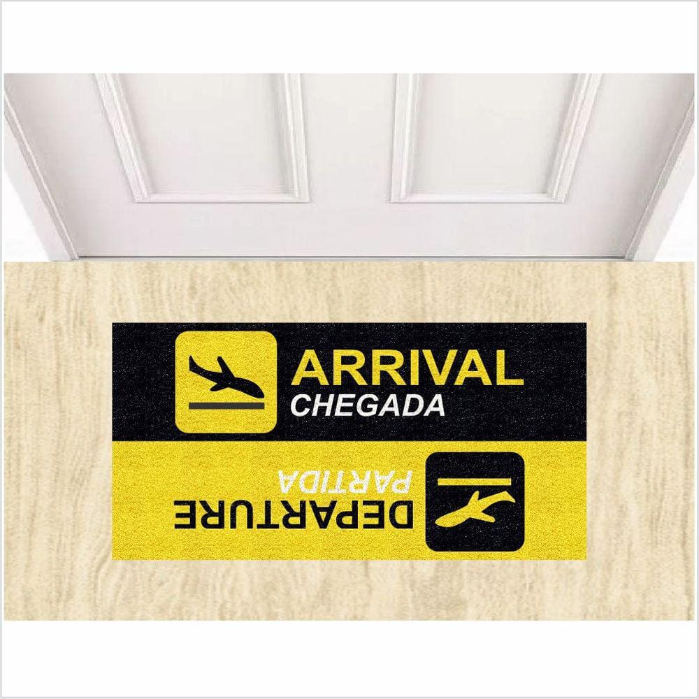 Tapete Arrival Departure Amarelo E Preto. 80X40