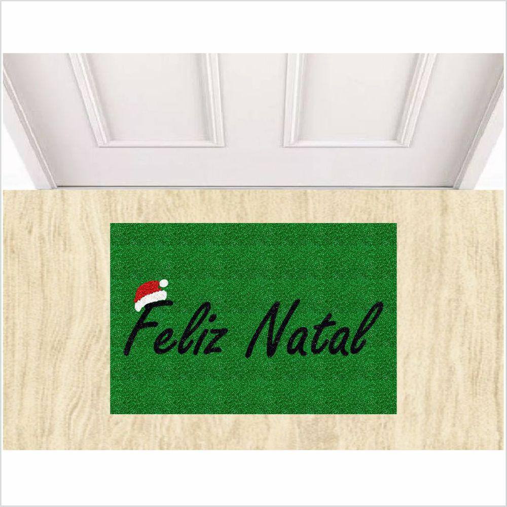 Tapete Feliz Natal Gorro Cor Verde, Decoração De Natal