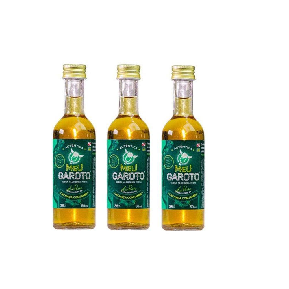 Kit Cachaça De Jambu Meu Garoto Miniatura 50ml 3 unidades