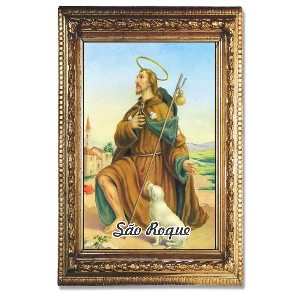 Santinho São Roque 100 unidad. com oração no verso 10x7 cm