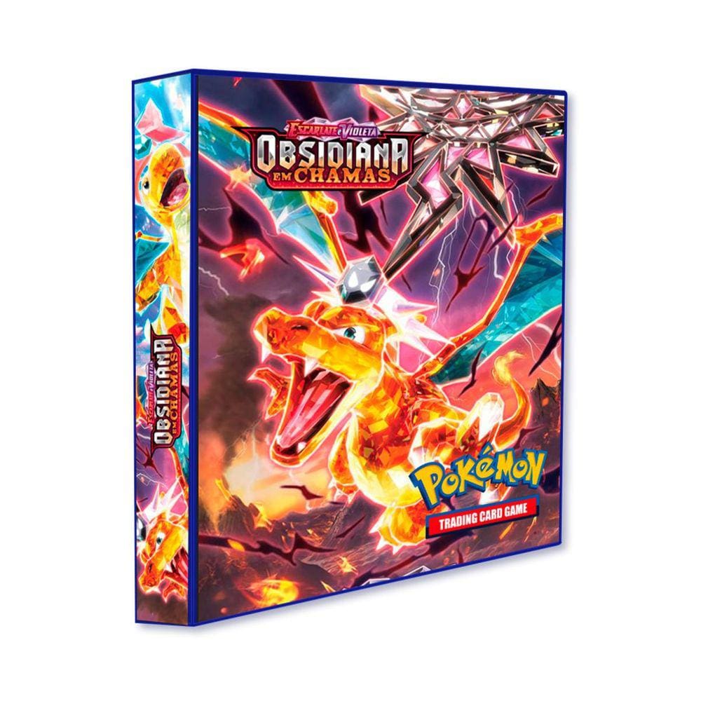 Porta 400 Cards Pokémon Charizard Album Fichario Com Ziper