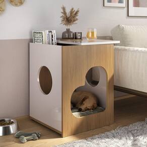 Mesa de Apoio Para PET  Aberturas Discovery Carvalho/Off White