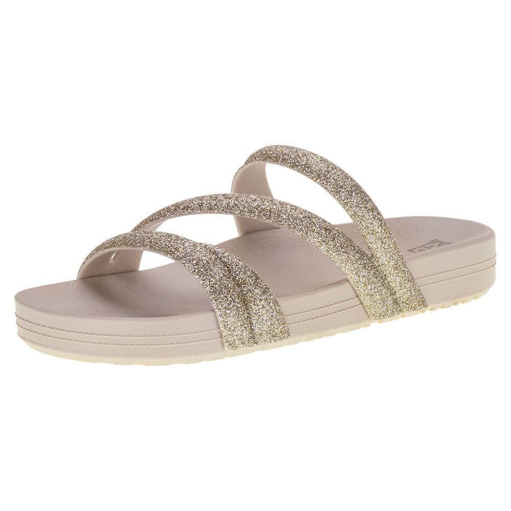 Sandália Feminina Flat Glitter Zaxy - 18956