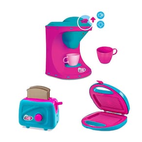 Kit Café Da Manhã Brinquedo Infantil Torradeira+Sanduicheira+Cafeteira
