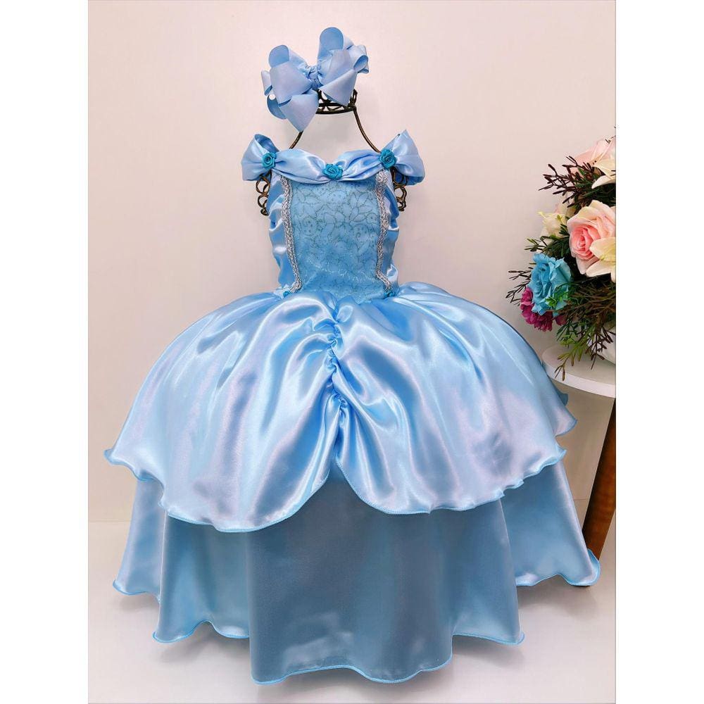 Fantasia infantil boneca azul e rosa sulamericana