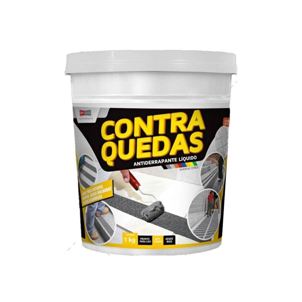 Tinta Fita Antiderrapante Liquida Preto Contra Quedas 1Kg