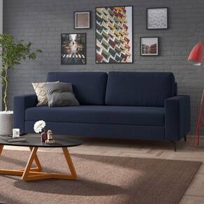 Sofá 3 Lugares 194cm Loft Azul Marinho