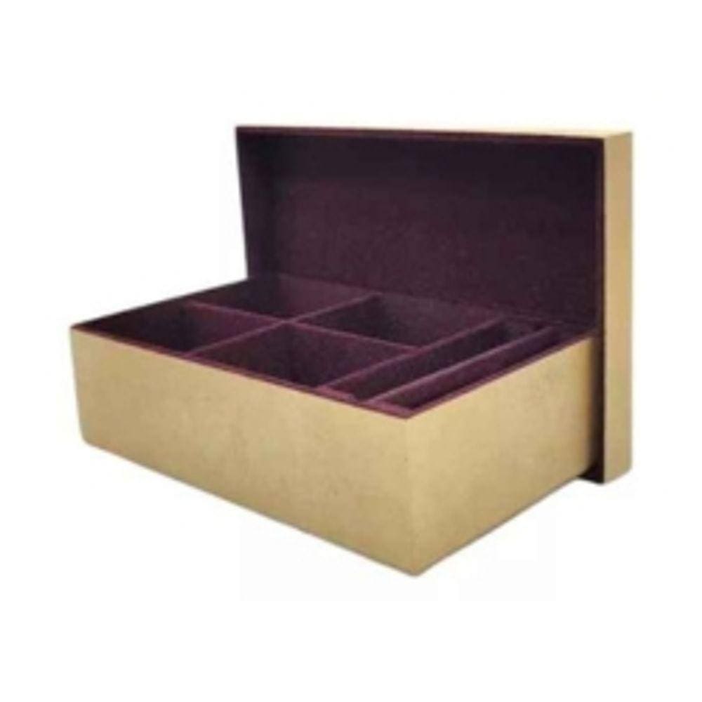 Porta Joias Acessórios Bijuterias Mdf Interior Camurça Vinho