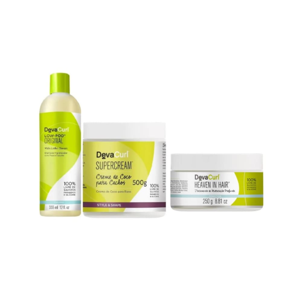Kit Deva Curl Low-Poo Sh 355ml+Másc 250g + SUPERCREAM 500g