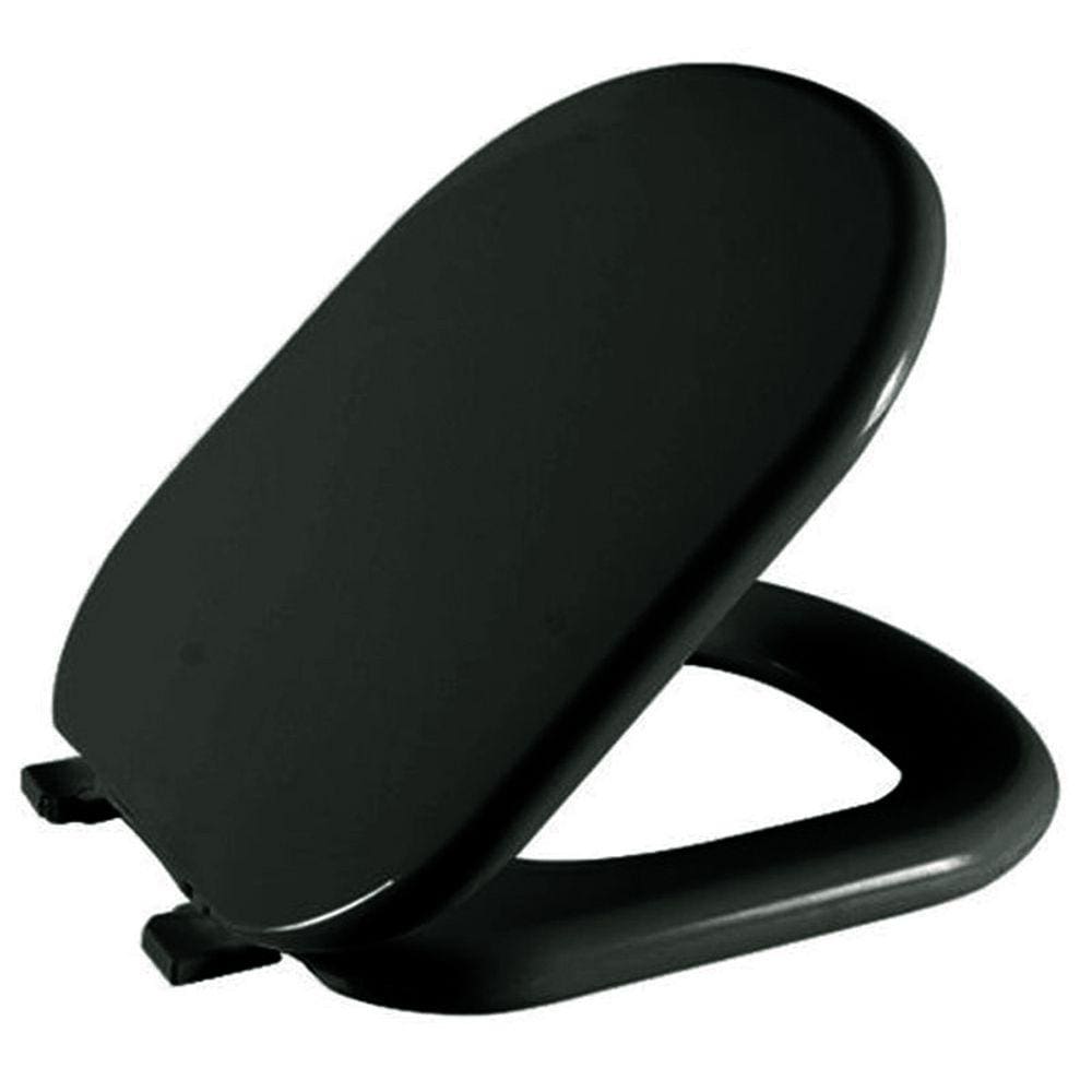 Assento Sanitário Riviera Preto Tampa para Vaso Celite Almofadado