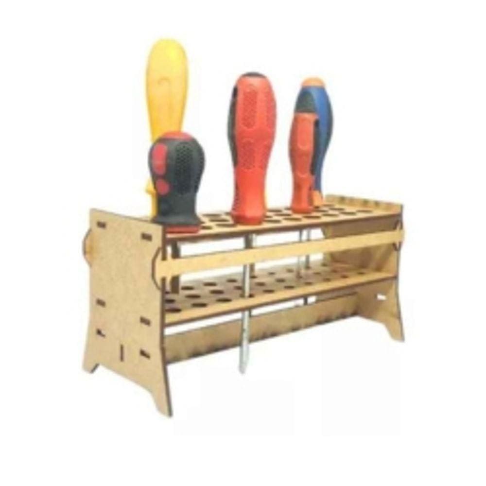 Suporte Organizador Chave Philips Fenda 29 Divisórias Em Mdf