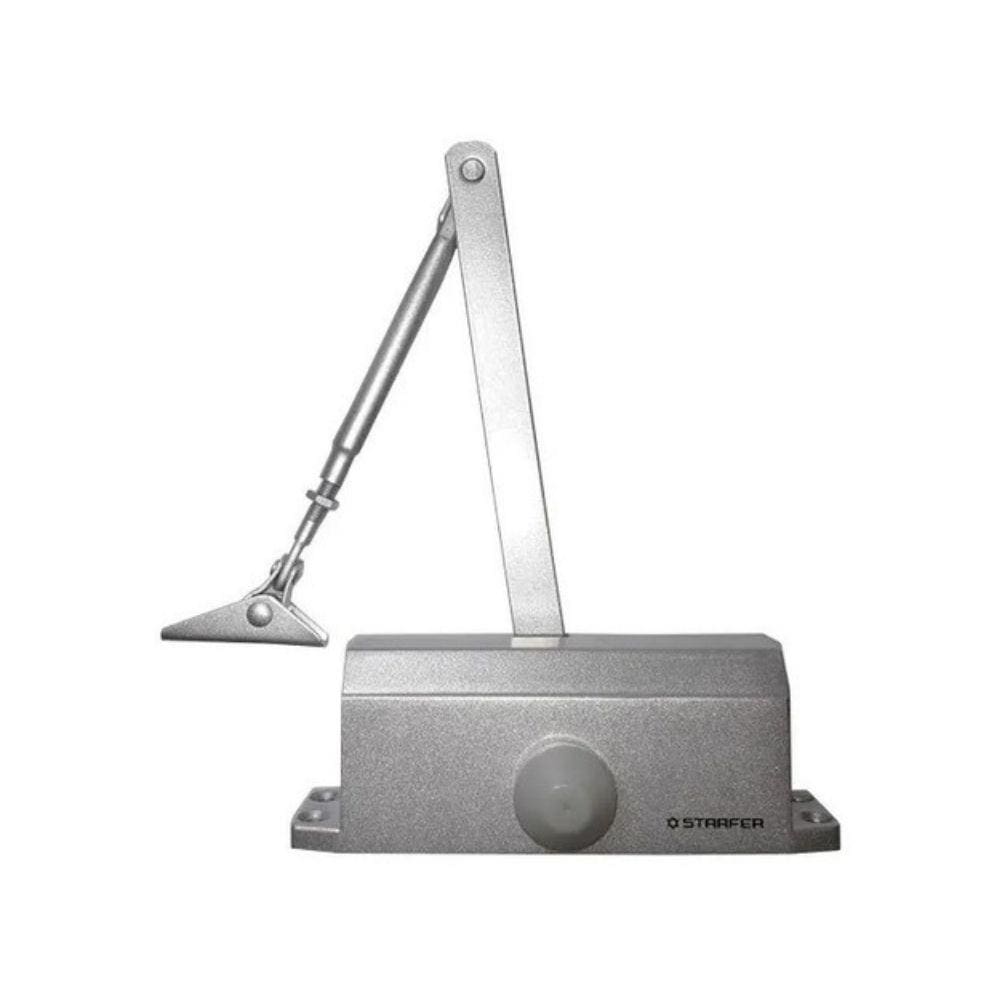 Mola Automatica para Porta Controle Fechamento Hidráulico Suave Prata 50kg - Starfer