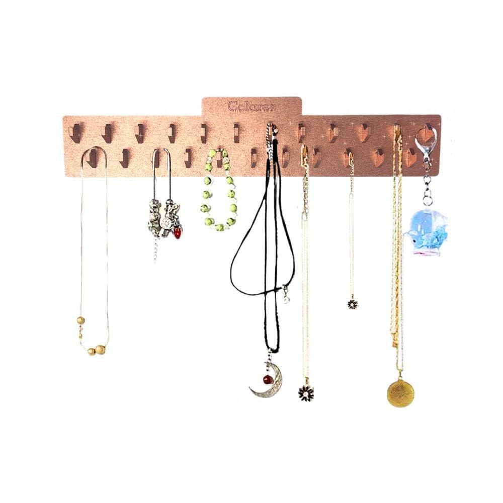 Suporte Parede Organizador Porta Colares Pulseira Rose Gold