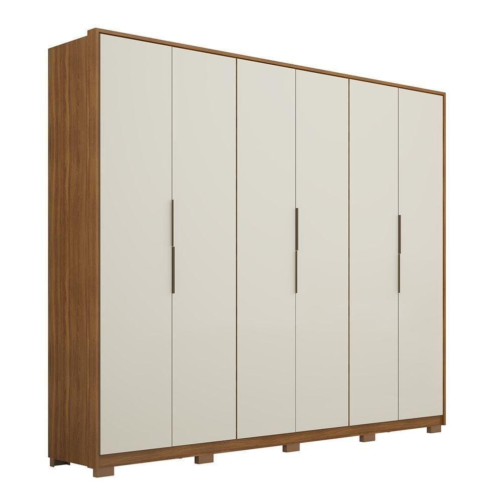Guarda Roupa Casal Atrice 6 Portas C/ Pés Amendola/off White - Demartez