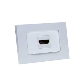 Espelho de Tomada Simples Reto com 1 HDMI Branco