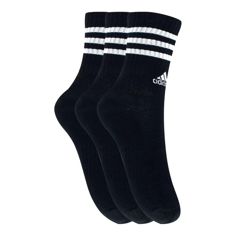 Kit de Meia adidas Adulto Cano Alto 3 Listras - 3 Pares