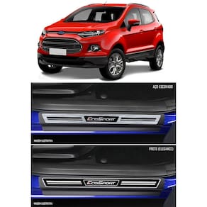 Jogo Soleira Premium Elegance Ford Ecosport Nova Geração 2012 2013 2014 - ( Vinil + Resinada 4 Peças )