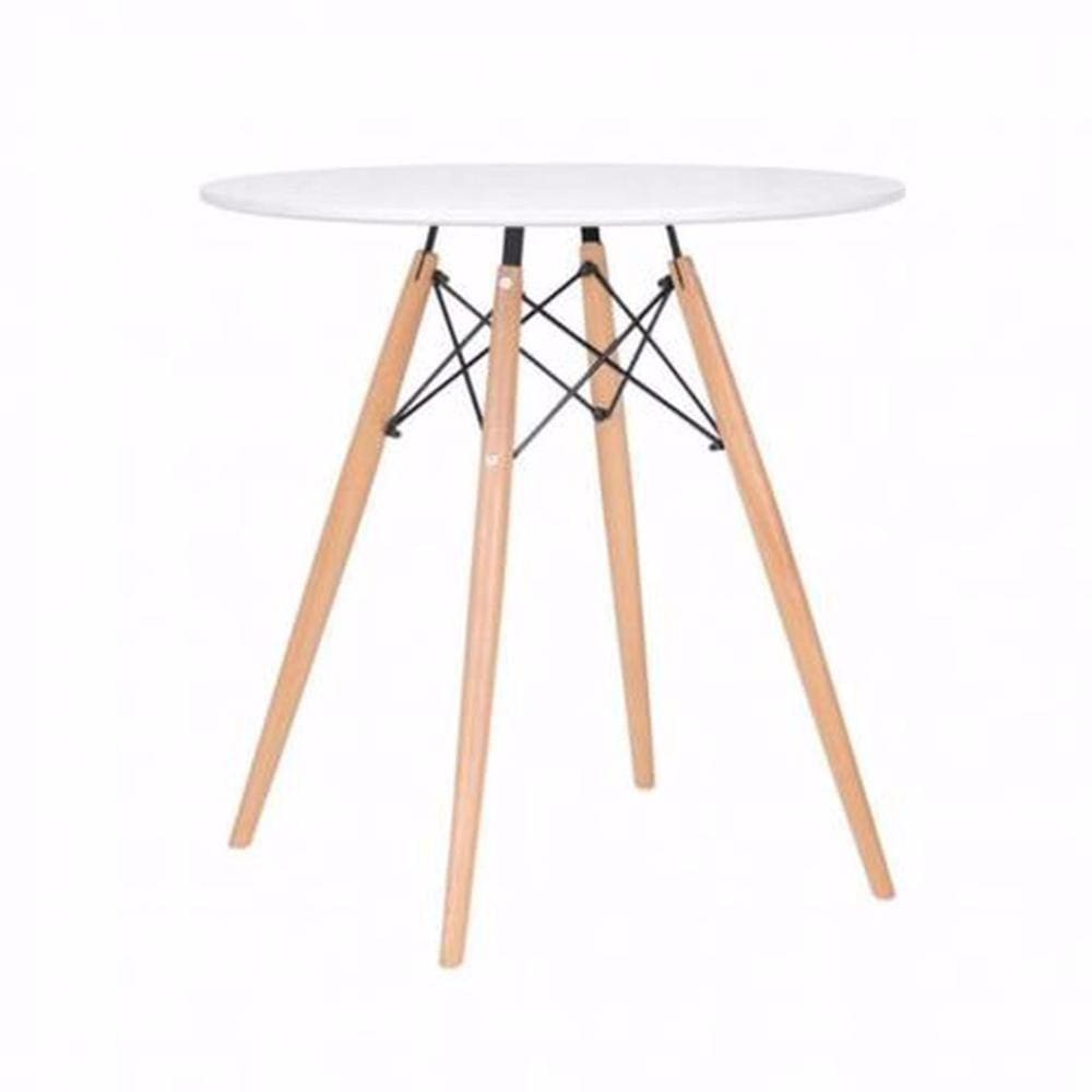 Mesa Eames Tampo Redondo MDF 60cm Branco