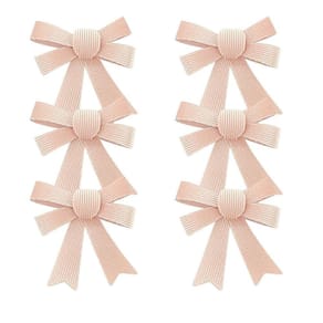 Kit 6 Laços Decorativos Natal Veludo Frisado Rosê Gold 10x11cm - Magizi