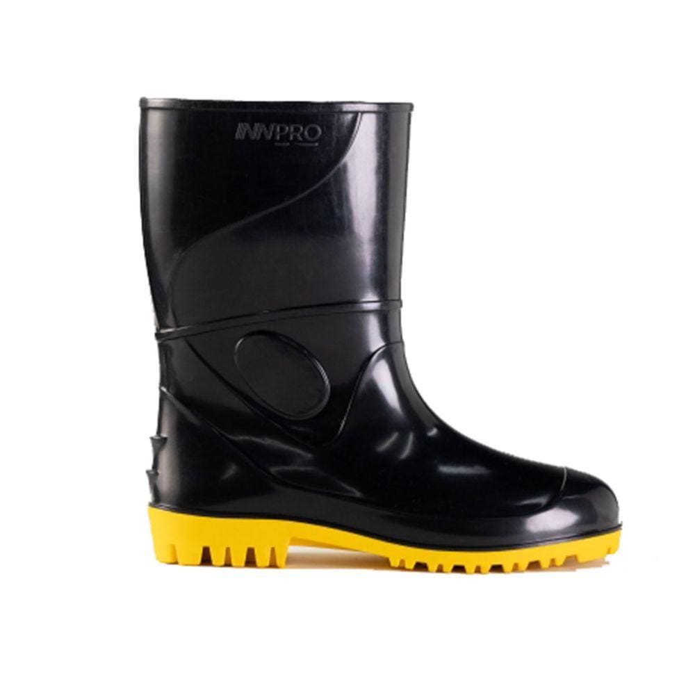 Bota PVC Cano Medio Innpro Work Sa Antiderrapante CA 36025 - Preto e Amarelo