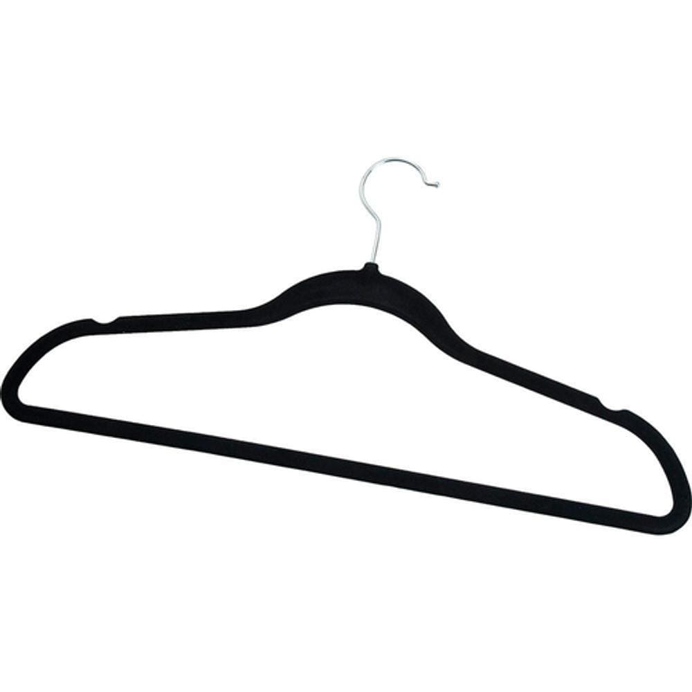 Cabide Veludo Slim Preto Kit 20 pçs