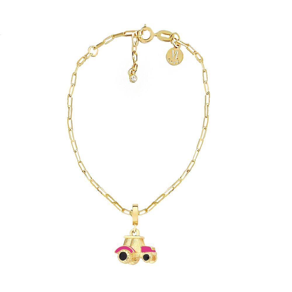 Pulseira Elos VL Agro Trator Esmaltado Revestido em Ouro