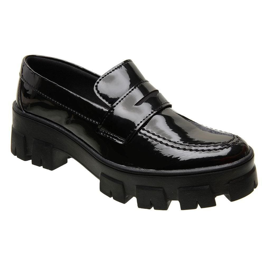 Mocassim Feminino Tratorado Confortável Elegante Verniz