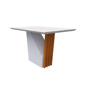 mesa de jantar retangular com tampo de vidro veneza off white e ype 120 cm